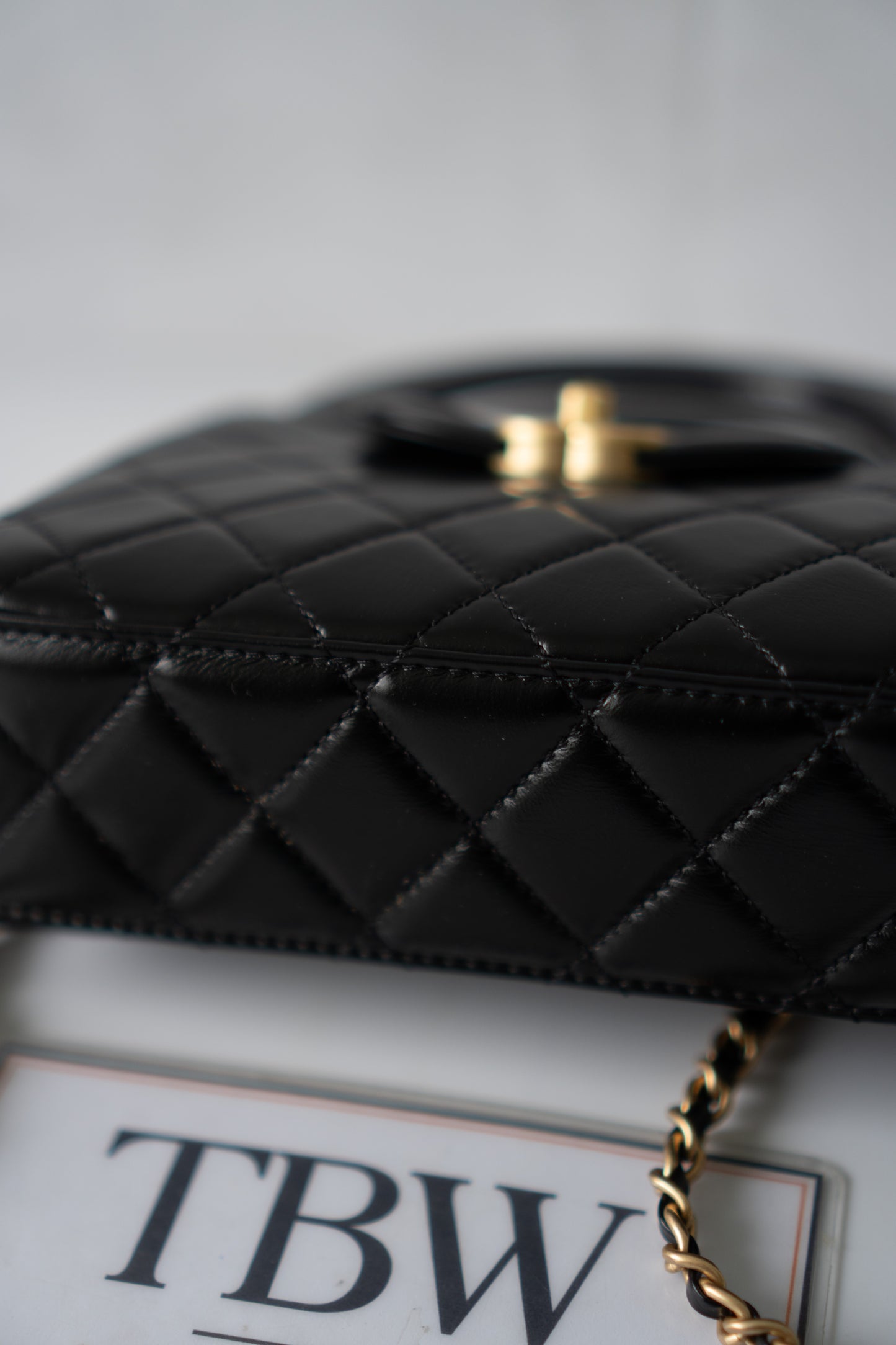 Mini Kelly Top Handle Bag – Black Lambskin