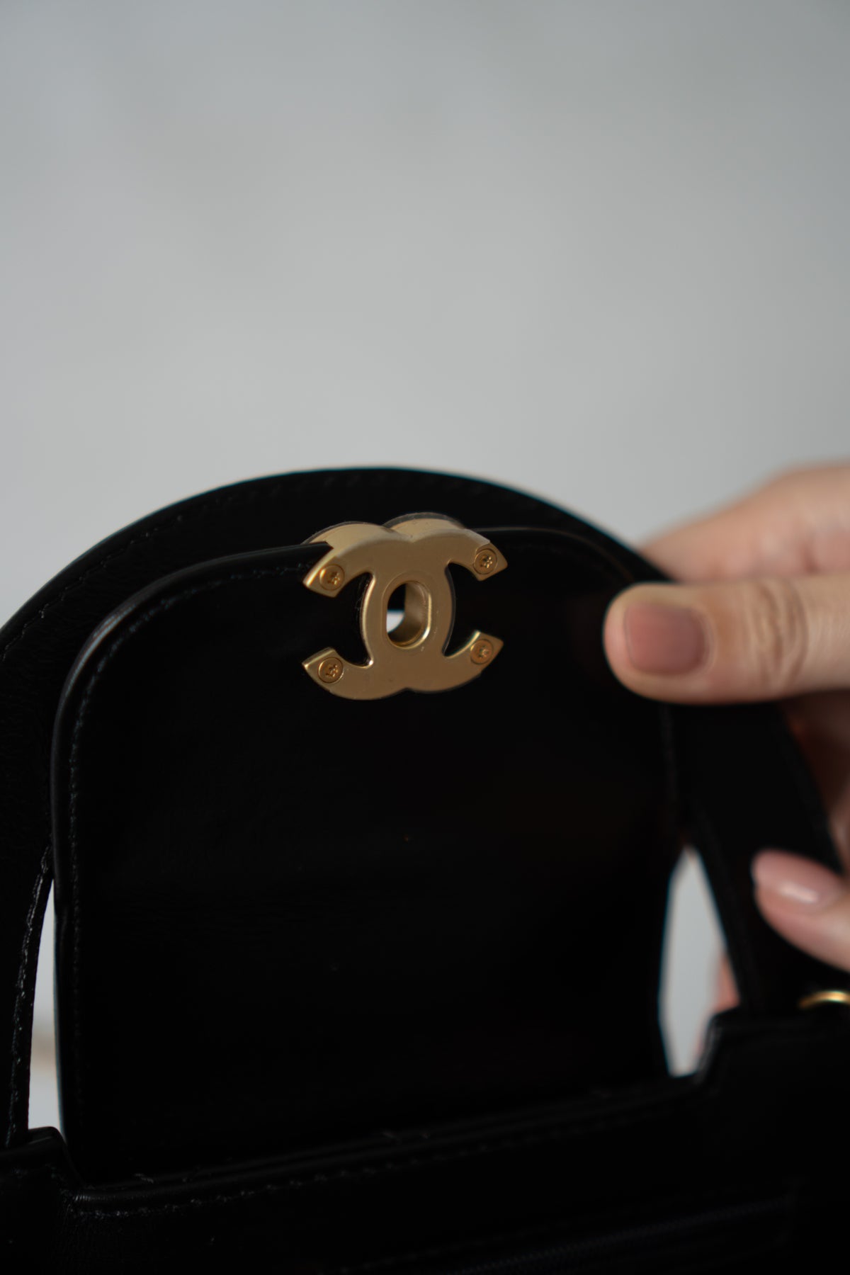Mini Kelly Top Handle Bag – Black Lambskin