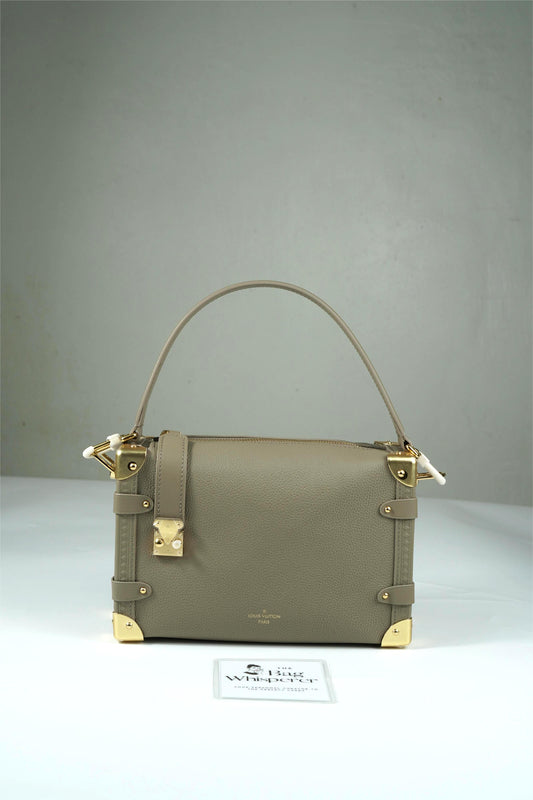 Side Trunk Bag in Beige Empreinte leather