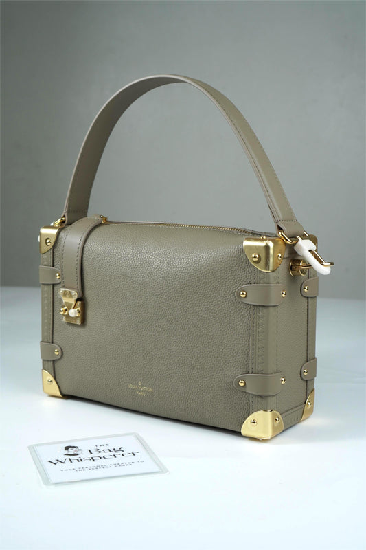 Side Trunk Bag in Beige Empreinte leather