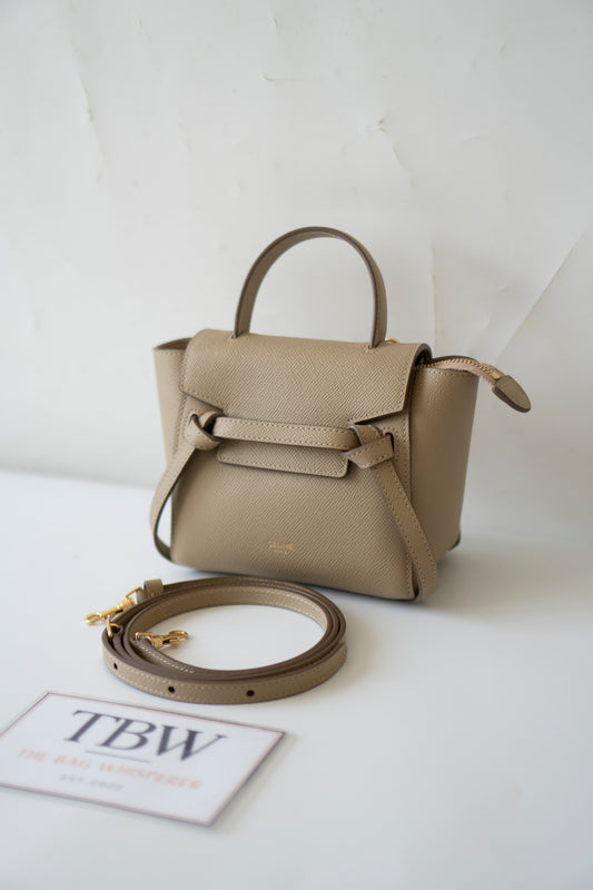 Nano Belt Bag – Light Taupe Calfskin