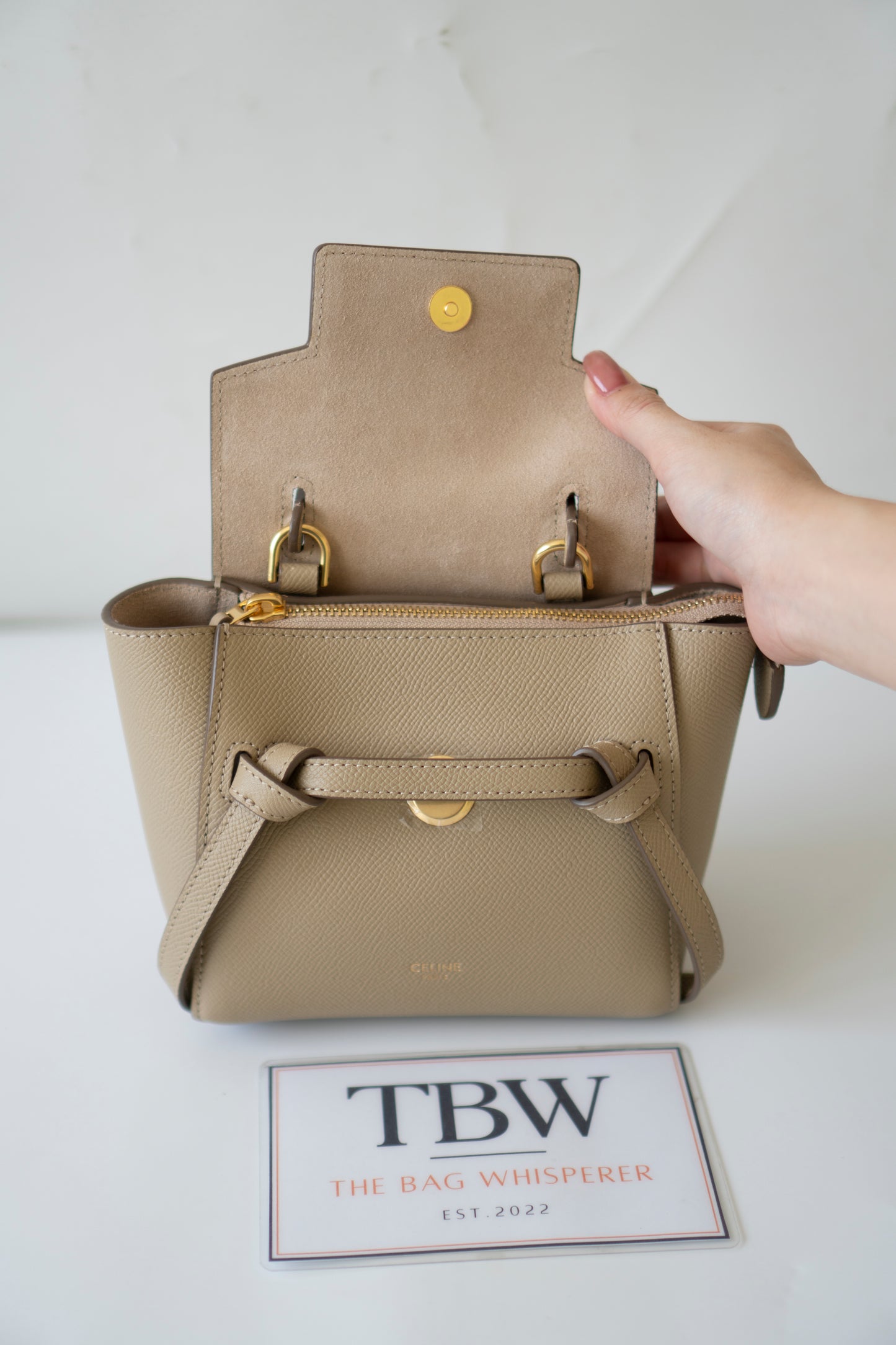 Nano Belt Bag – Light Taupe Calfskin
