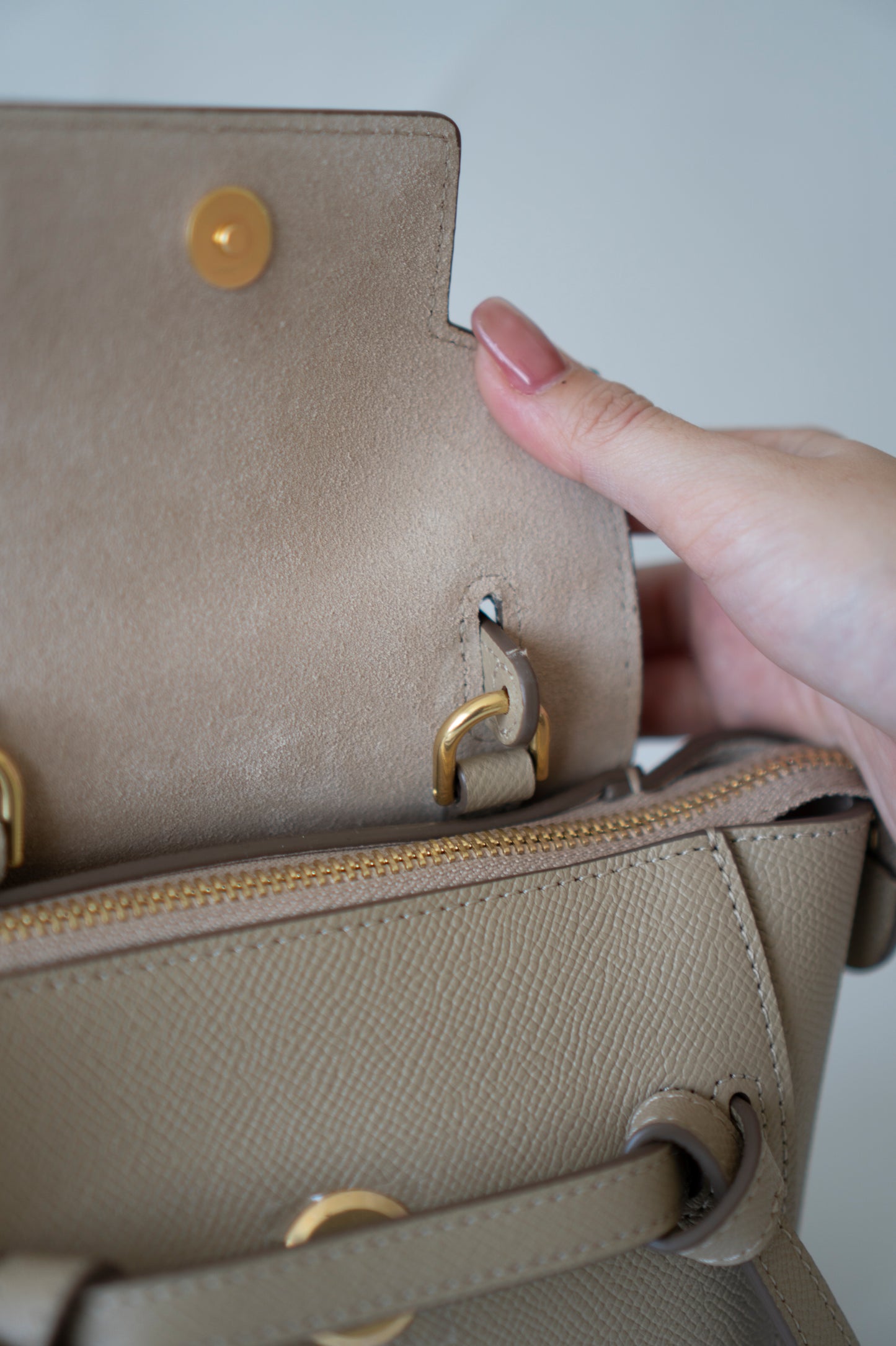Nano Belt Bag – Light Taupe Calfskin
