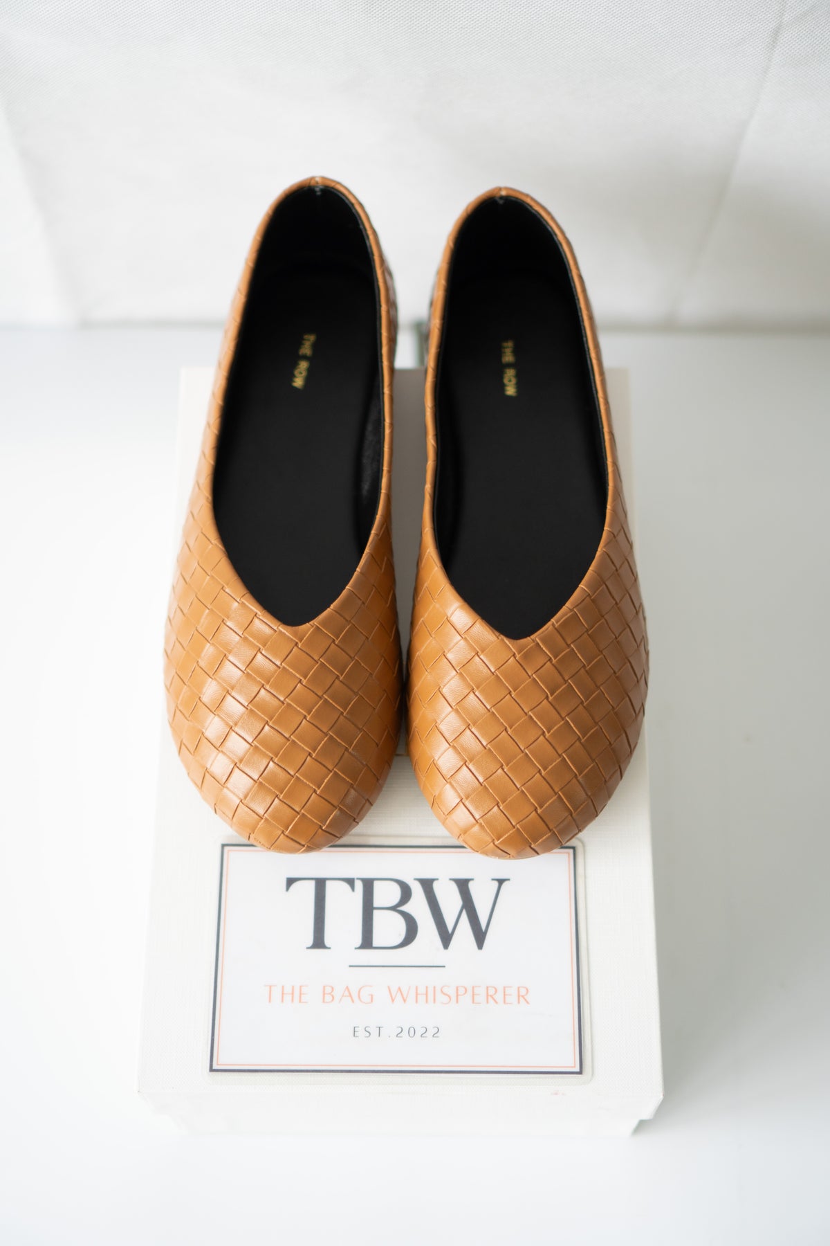 ROW Woven Ballet Flats – Tan Leather