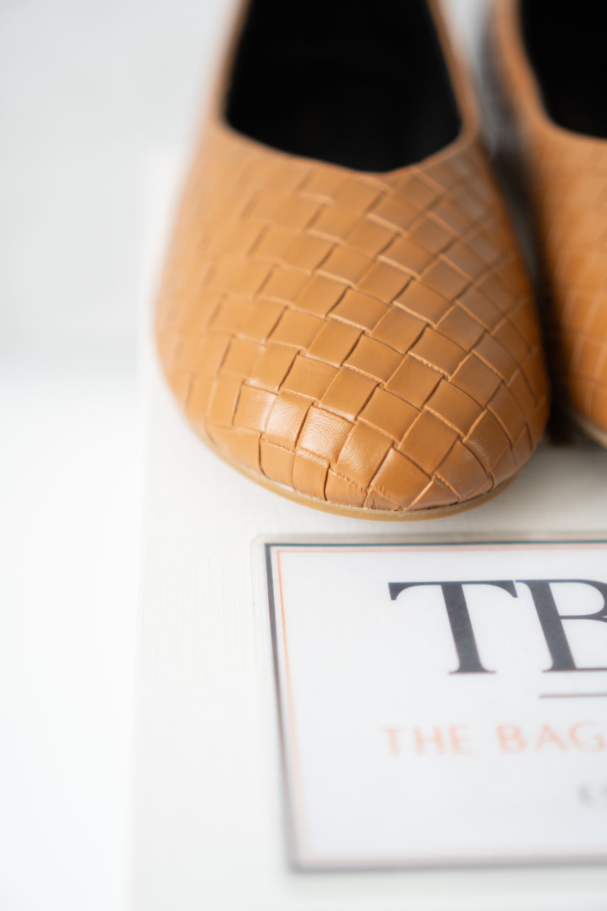 ROW Woven Ballet Flats – Tan Leather