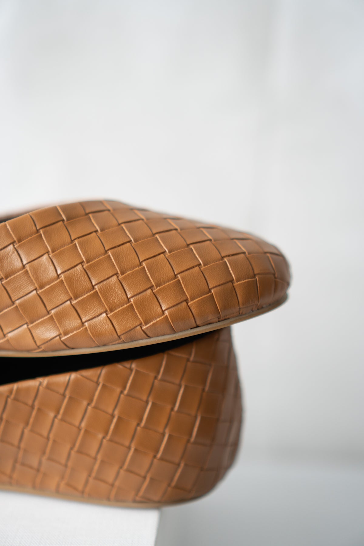 ROW Woven Ballet Flats – Tan Leather