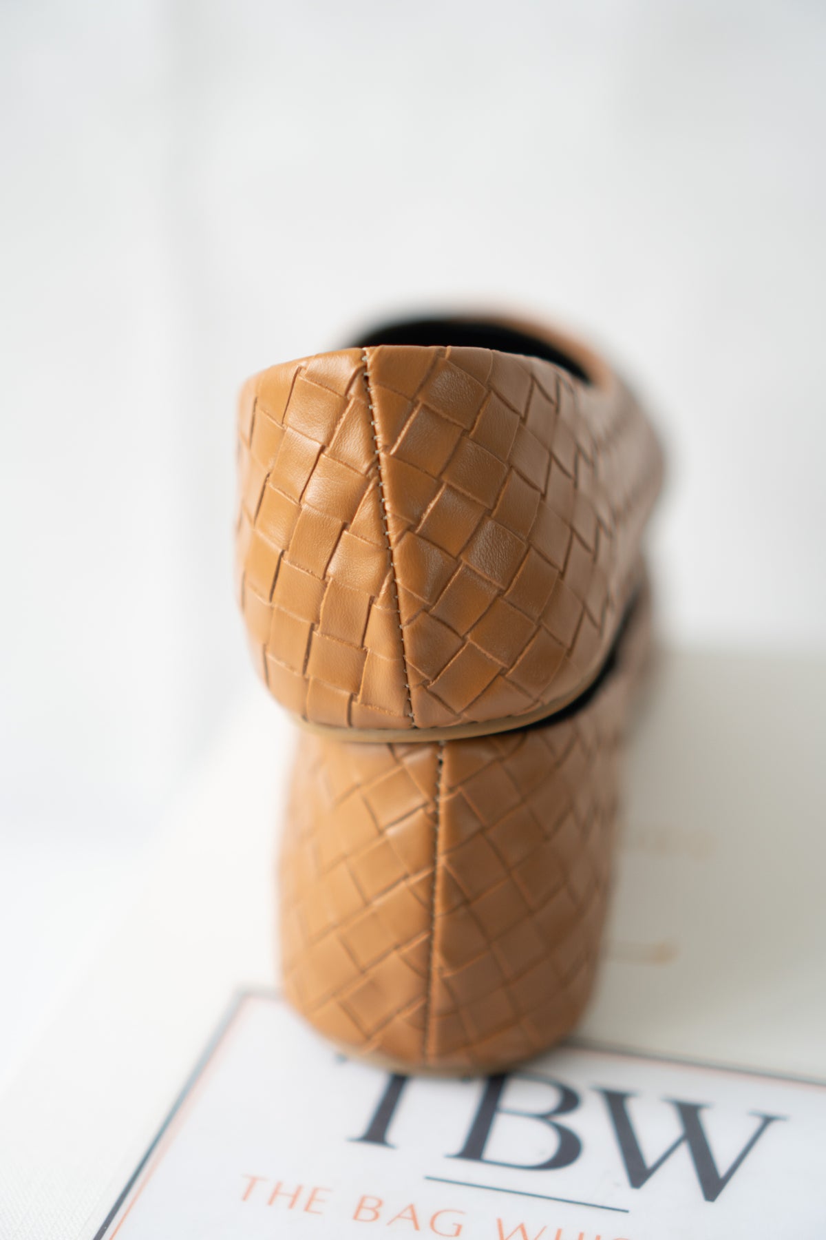 ROW Woven Ballet Flats – Tan Leather