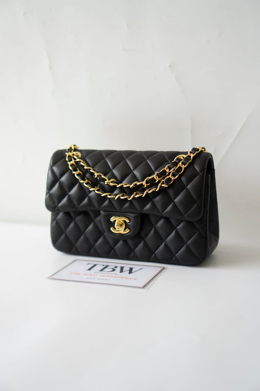 Classic Flap Small – Black Lambskin with Gold Hardware