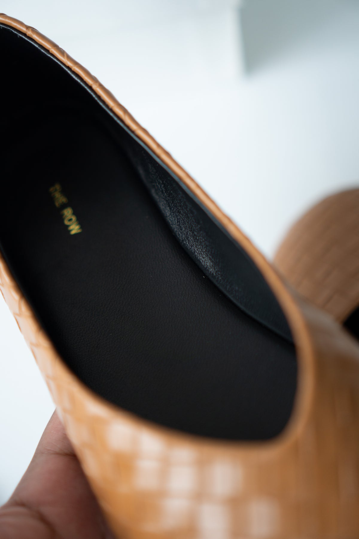 ROW Woven Ballet Flats – Tan Leather