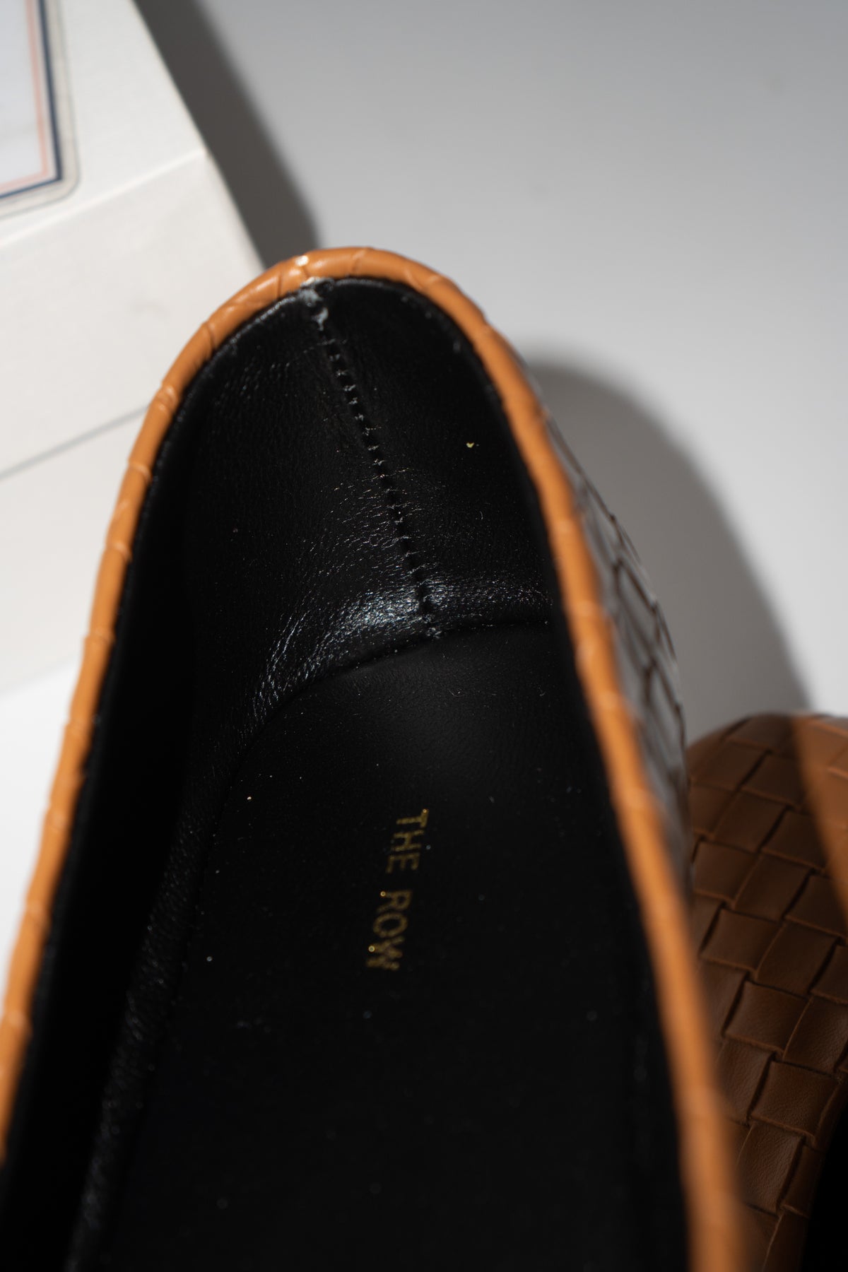 ROW Woven Ballet Flats – Tan Leather