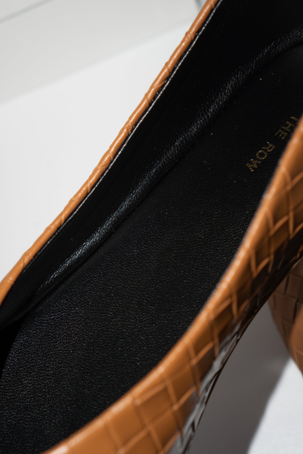 ROW Woven Ballet Flats – Tan Leather