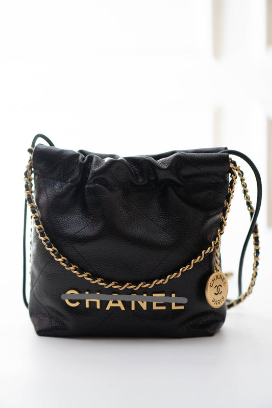 C22 Mini Handbag in Caviar leather