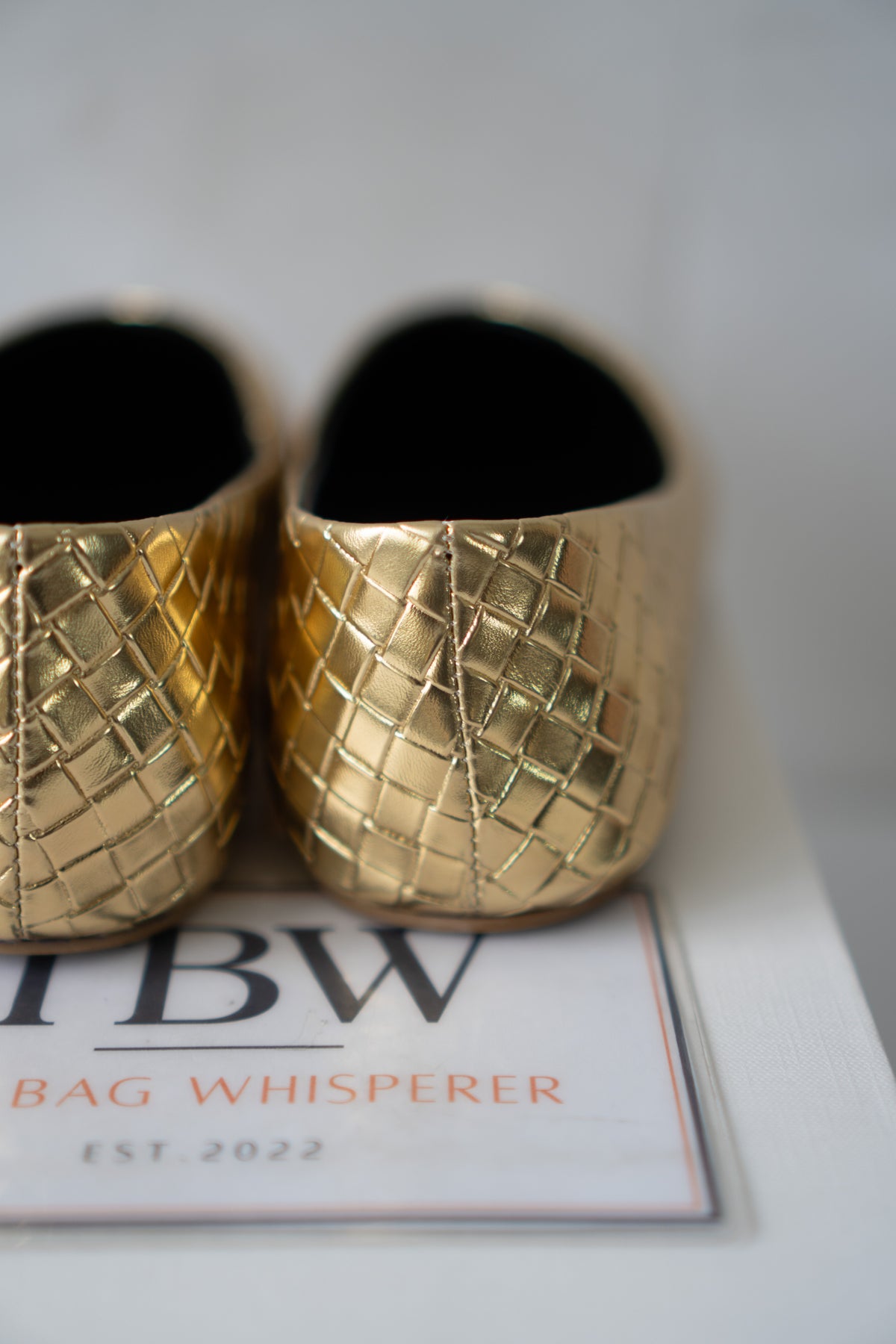 ROW Woven Ballet Flats – Gold Leather
