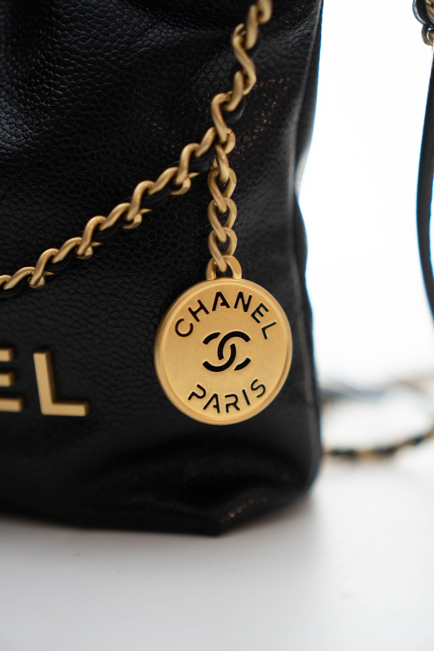 C22 Mini Handbag in Caviar leather