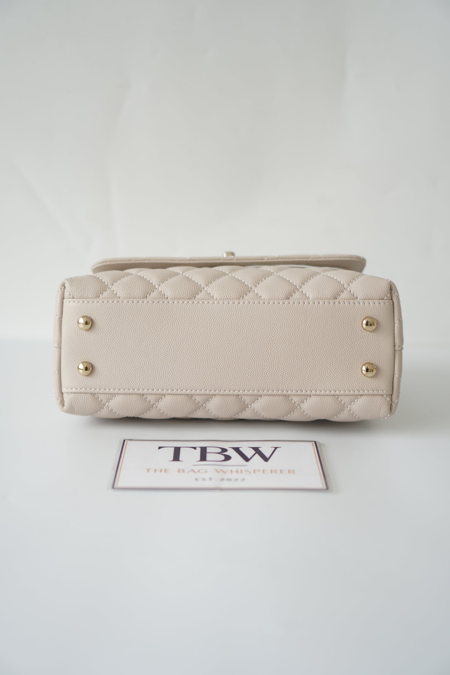 Coco Handle Small – Apricot Caviar with Light Gold Hardware