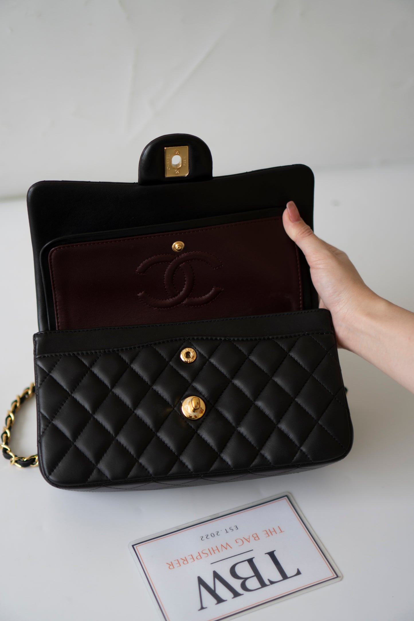 Classic Flap Small – Black Lambskin with Gold Hardware