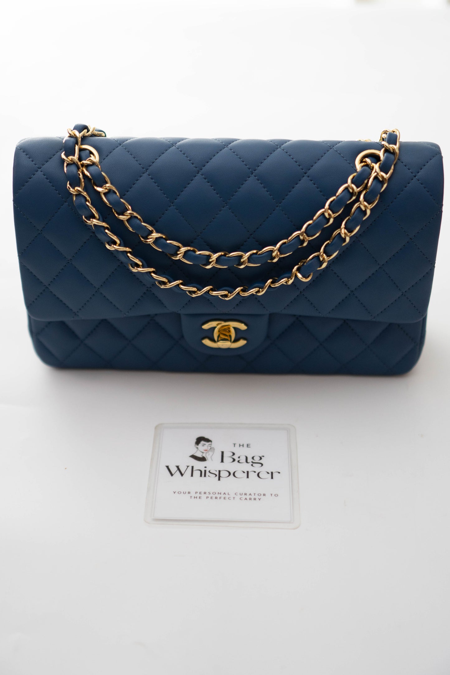 Classic Double Flap Bag in Navy Blue/Dark Blue