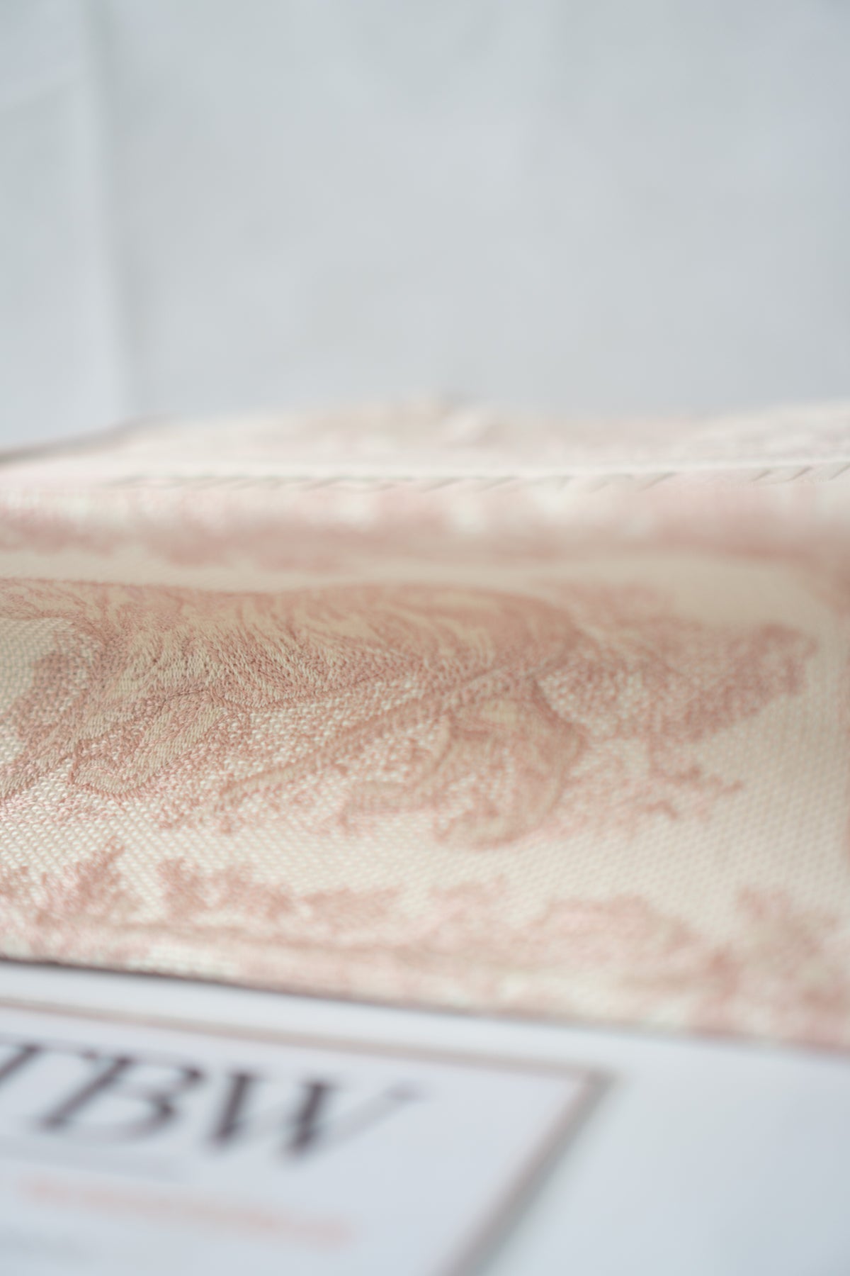 Medium Book Tote – Pink Toile de Jouy Embroidery