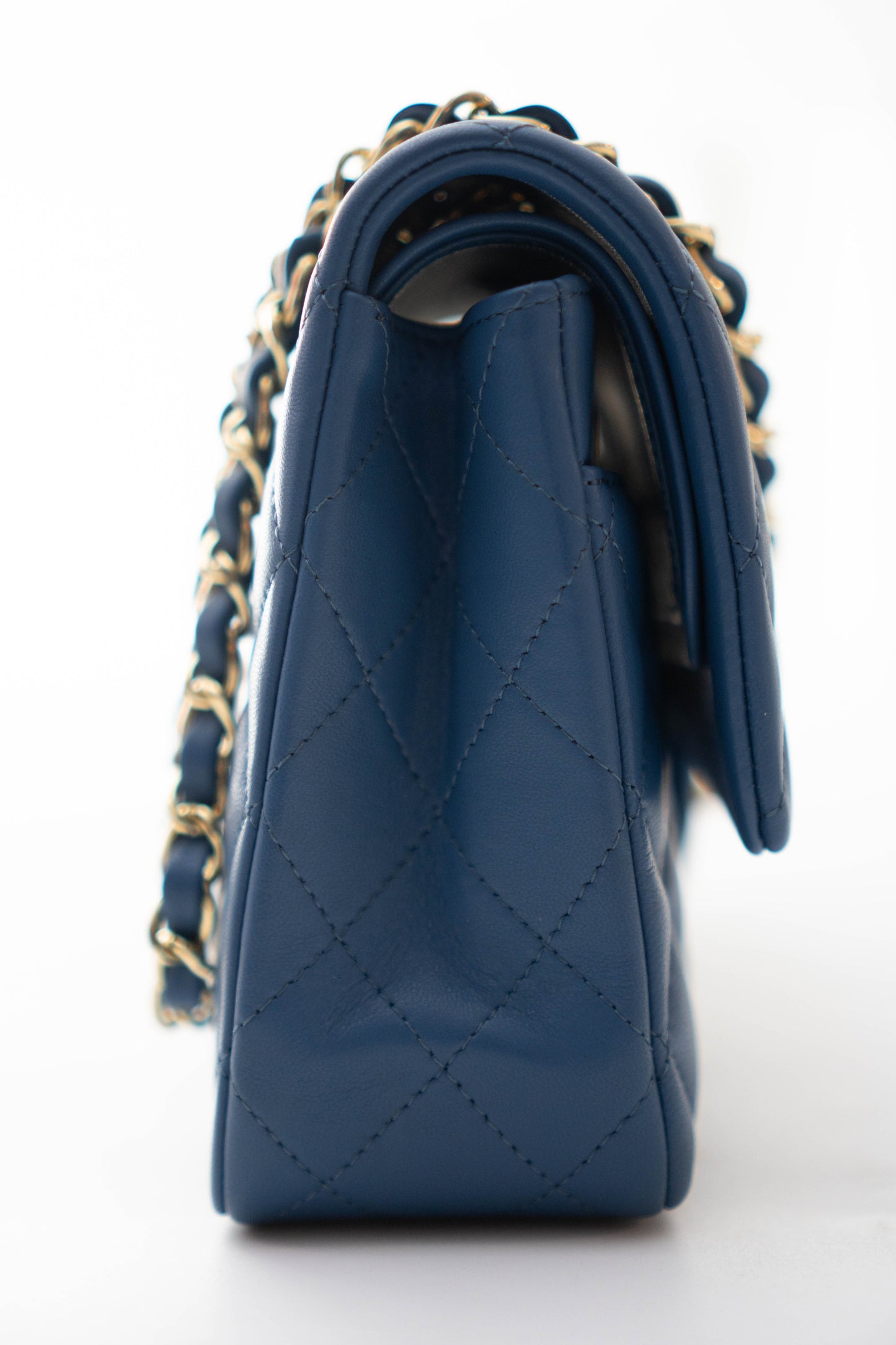 Classic Double Flap Bag in Navy Blue/Dark Blue