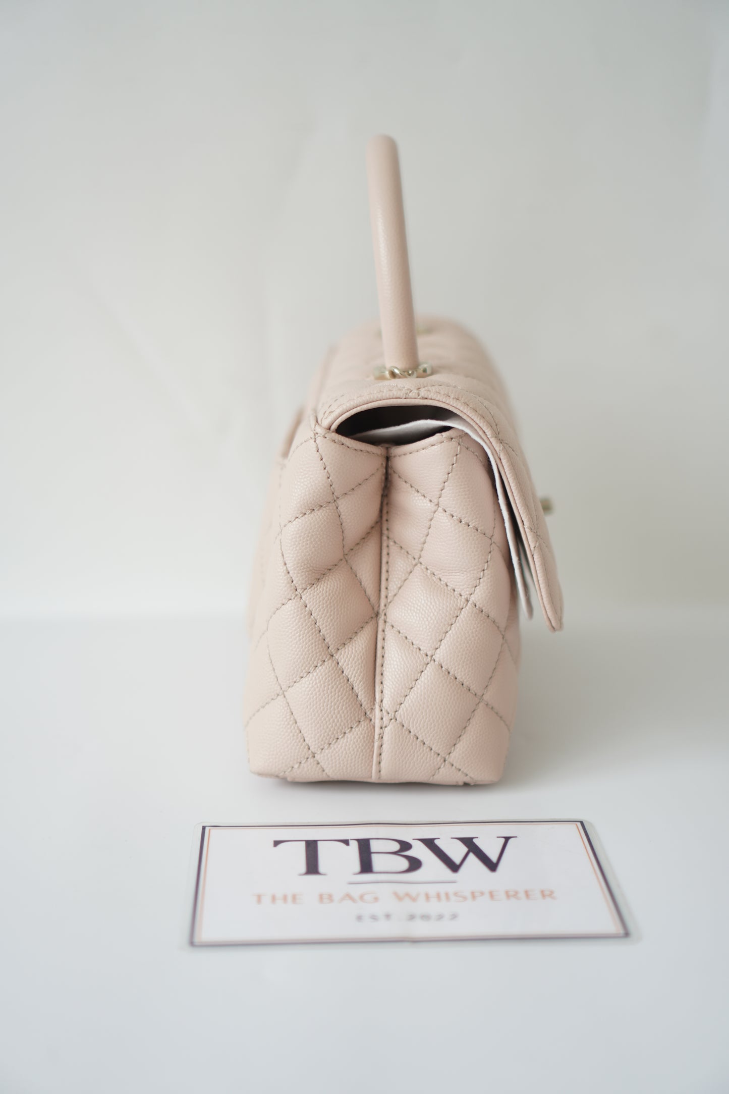 Coco Handle Small – Rose Clair Caviar with Light Gold Hardware