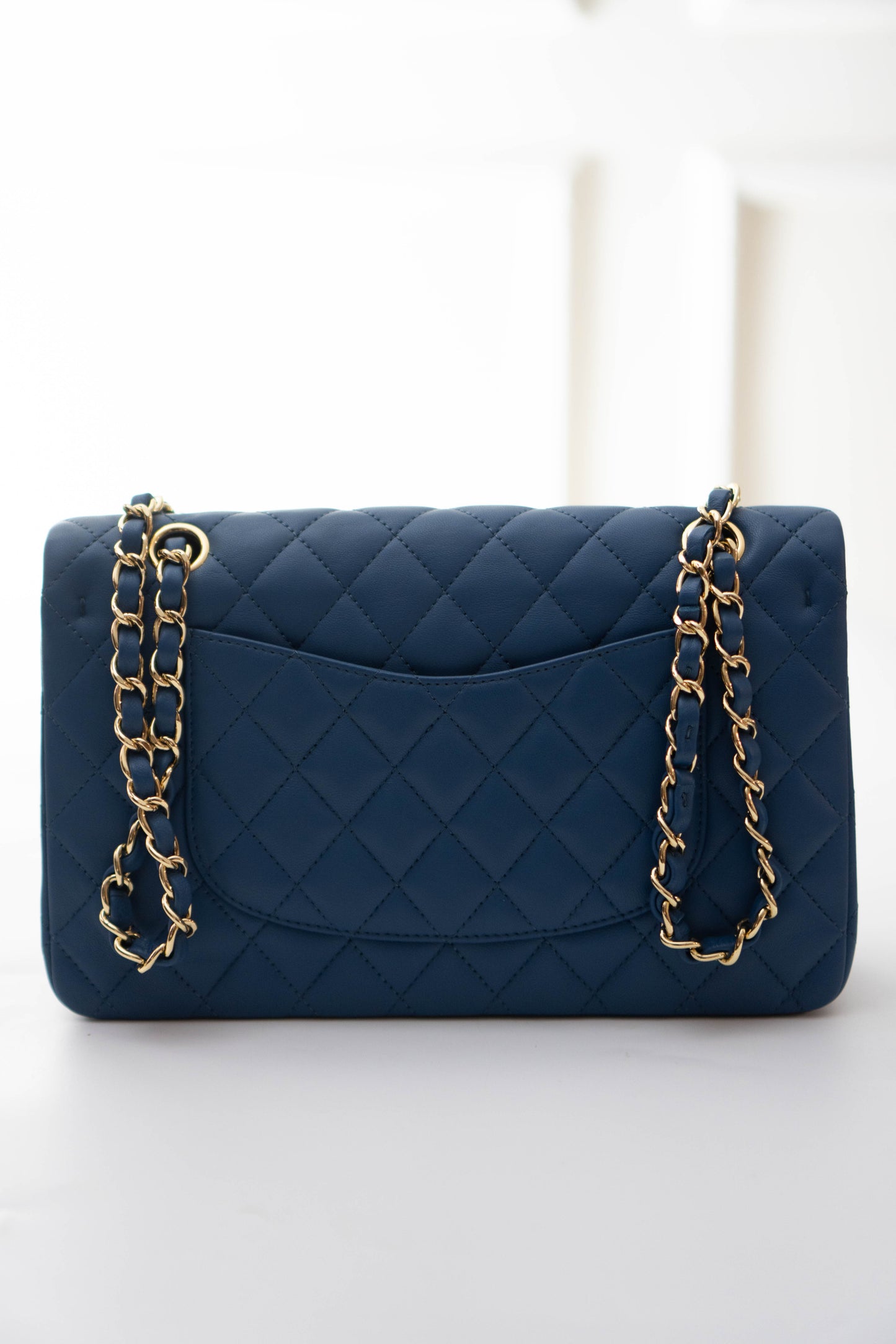 Classic Double Flap Bag in Navy Blue/Dark Blue