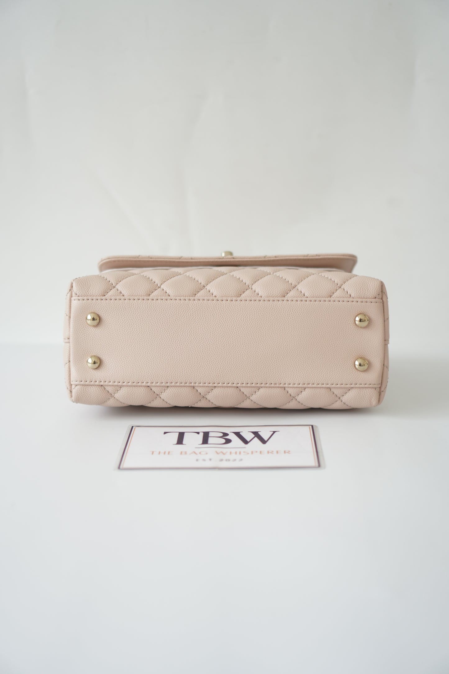 Coco Handle Small – Rose Clair Caviar with Light Gold Hardware