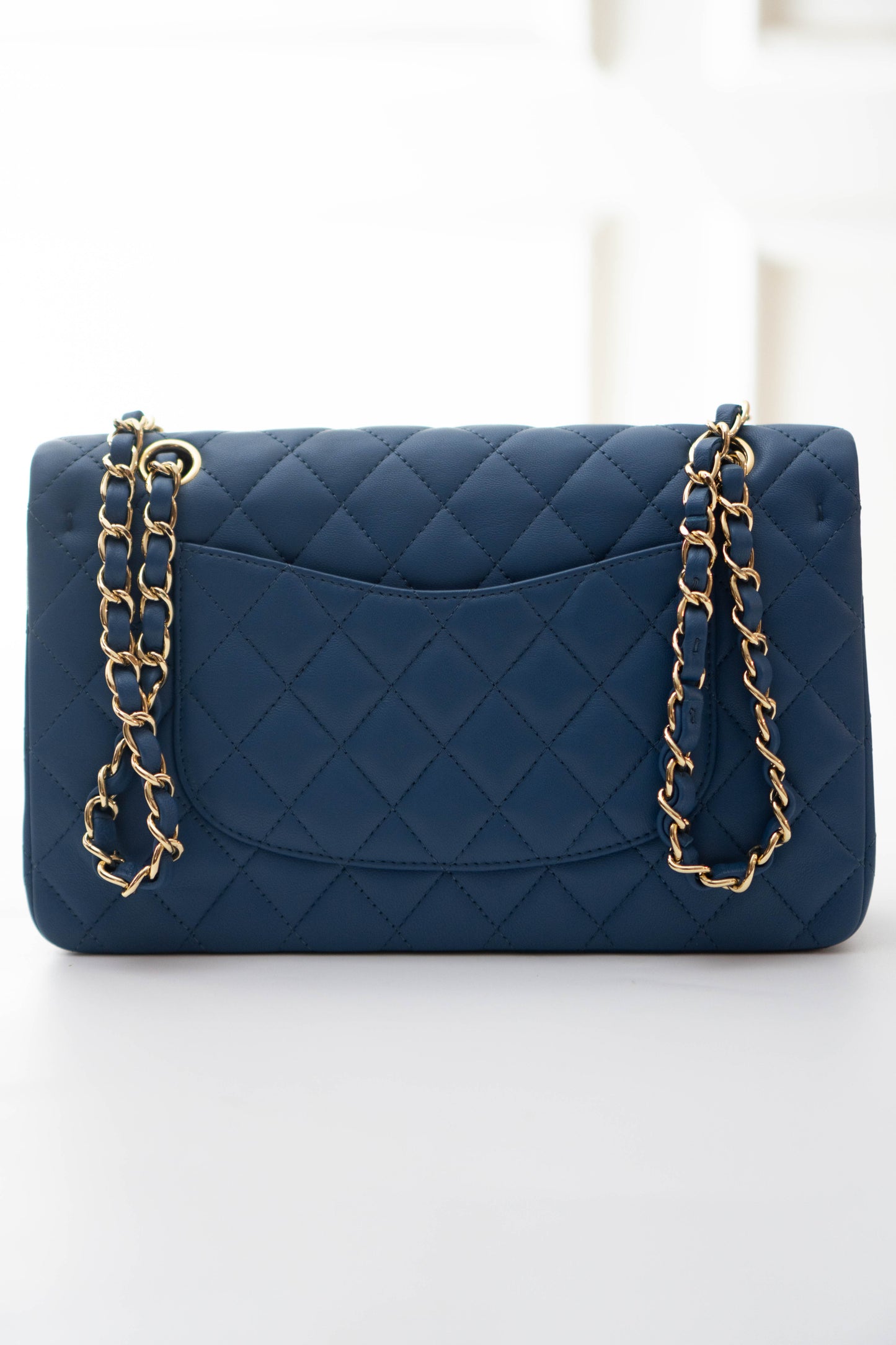 Classic Double Flap Bag in Navy Blue/Dark Blue