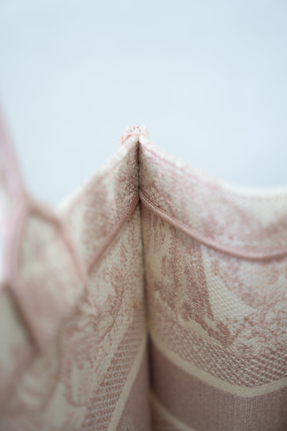 Medium Book Tote – Pink Toile de Jouy Embroidery