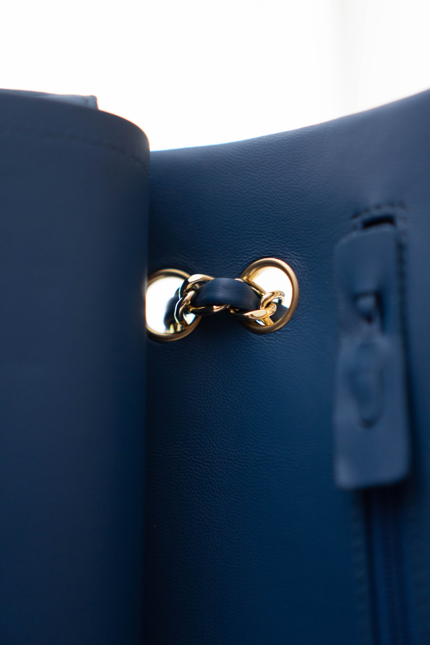 Classic Double Flap Bag in Navy Blue/Dark Blue