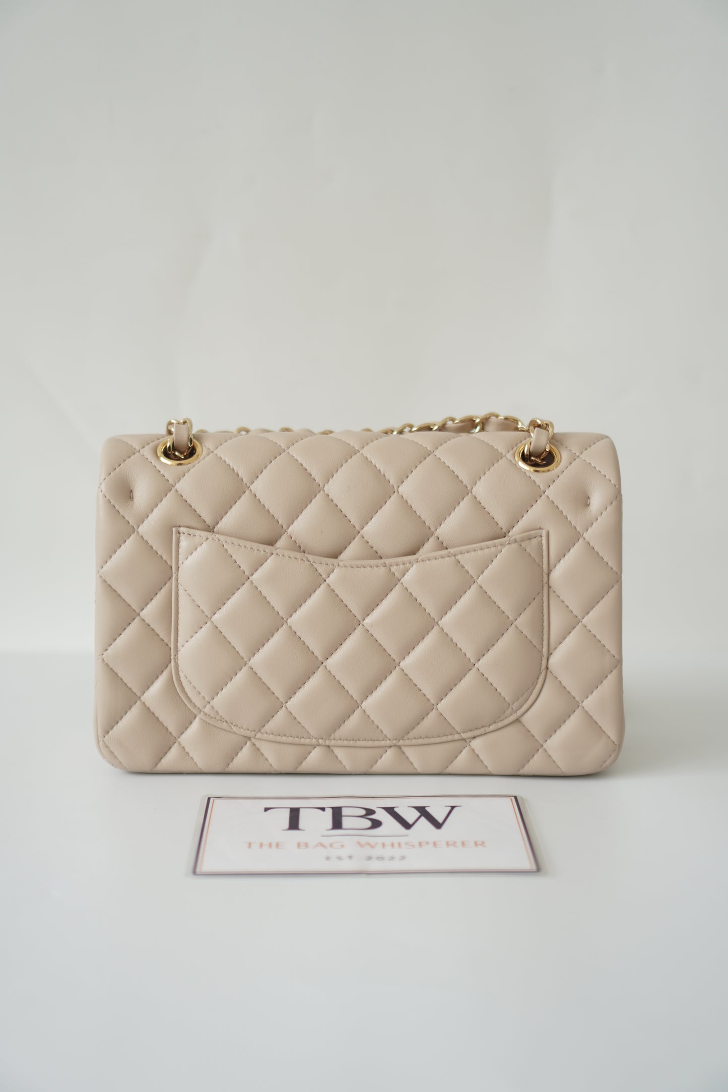 Classic Flap Small – Beige Lambskin with Gold Hardware