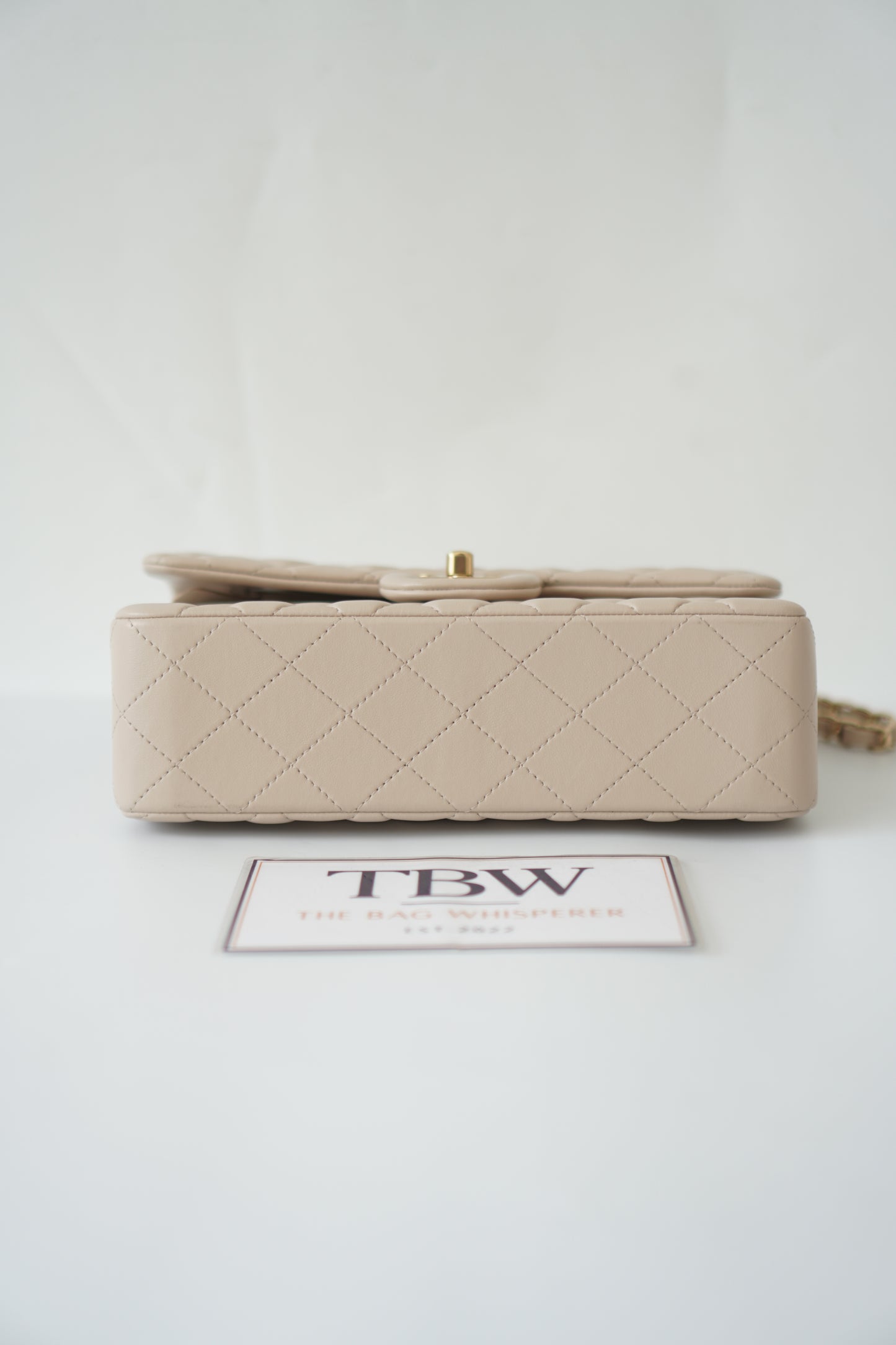 Classic Flap Small – Beige Lambskin with Gold Hardware