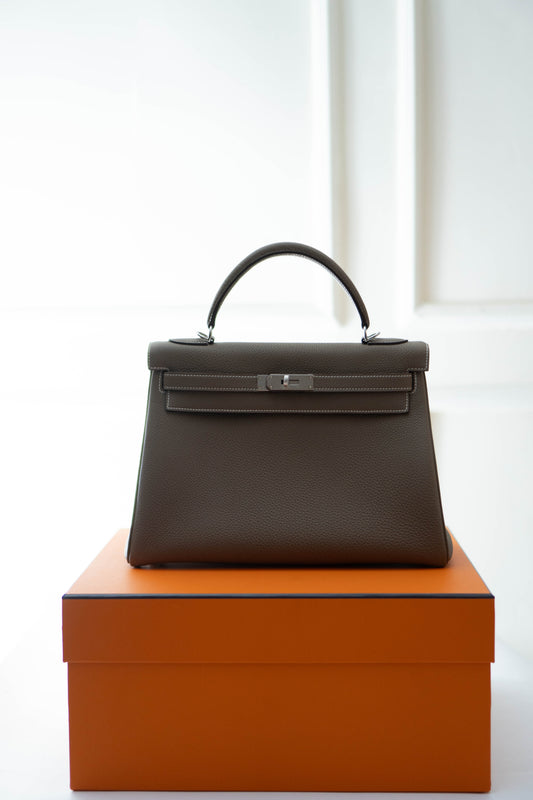 KL Retourne 32 in Etoupe Togo leather
