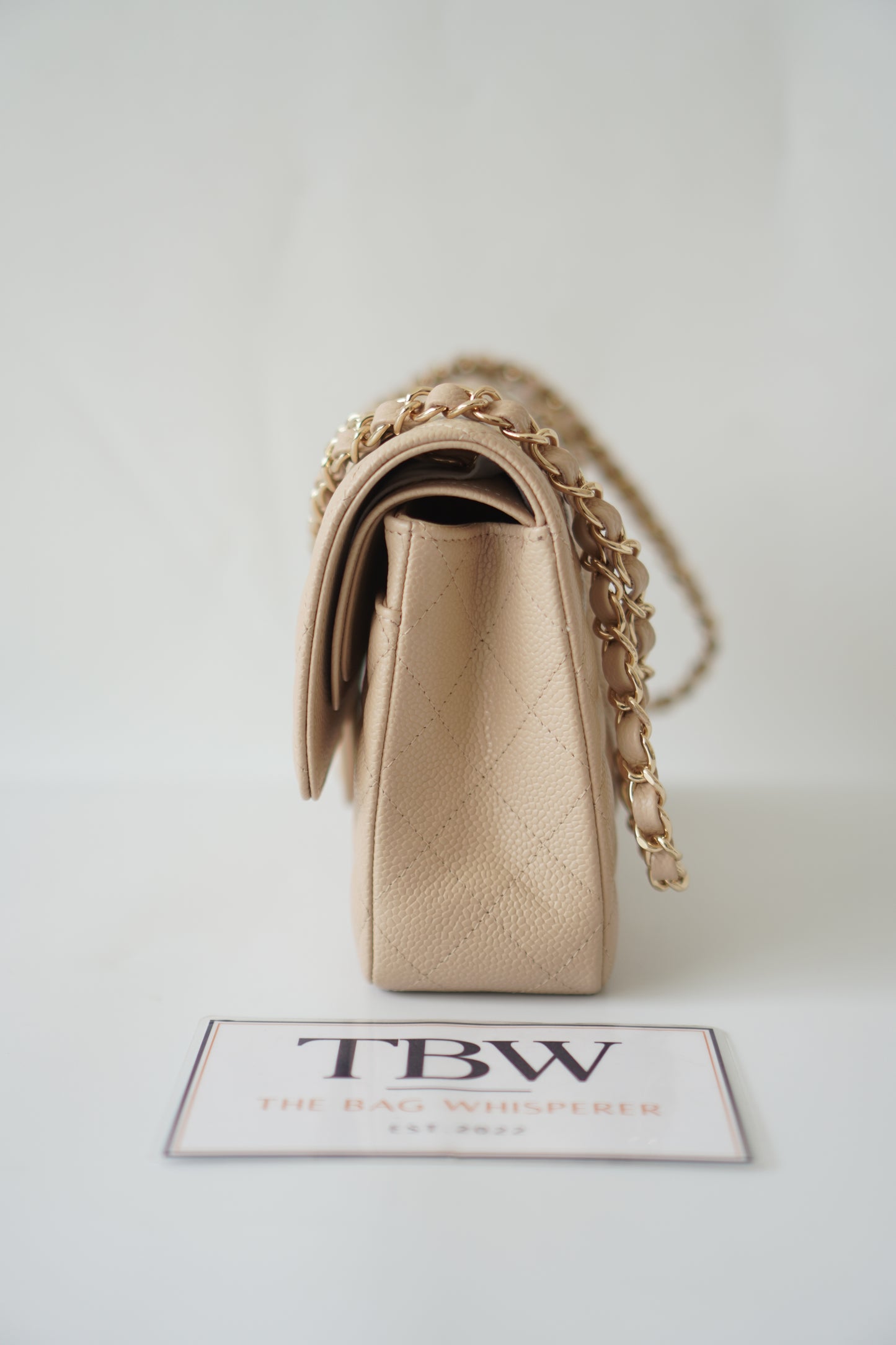 Classic Flap Medium – Beige Clair Caviar with Gold Hardware