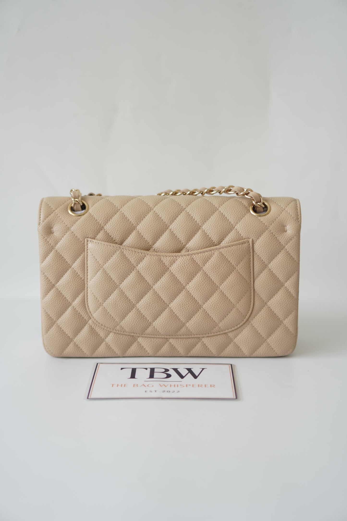 Classic Flap Medium – Beige Clair Caviar with Gold Hardware