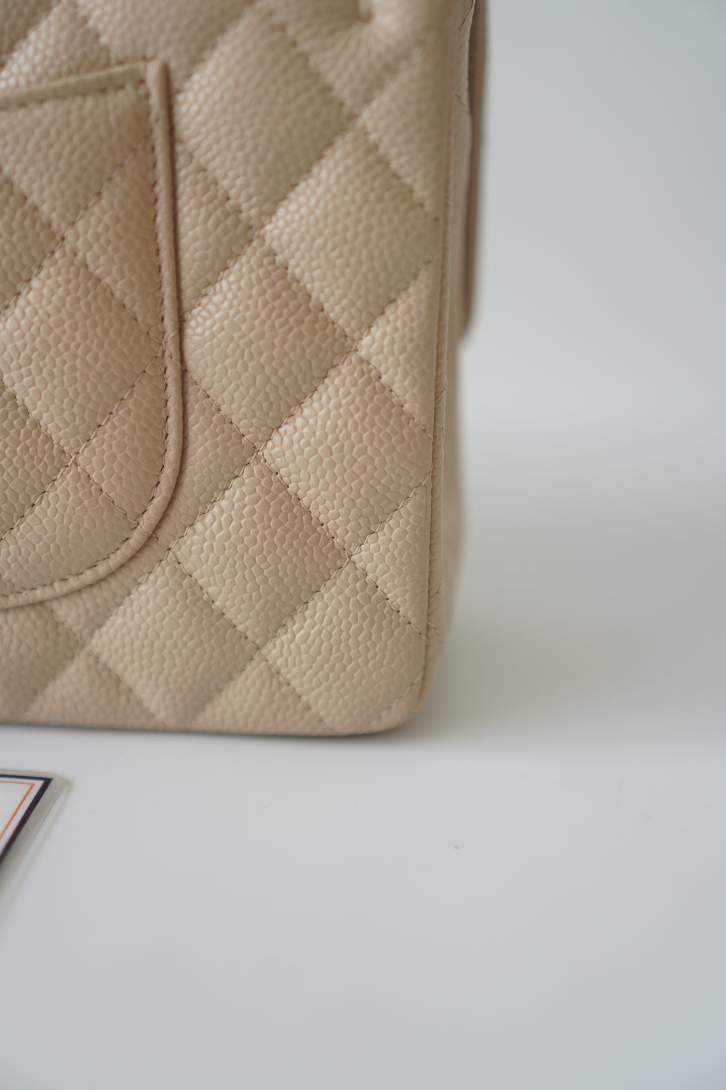 Classic Flap Medium – Beige Clair Caviar with Gold Hardware