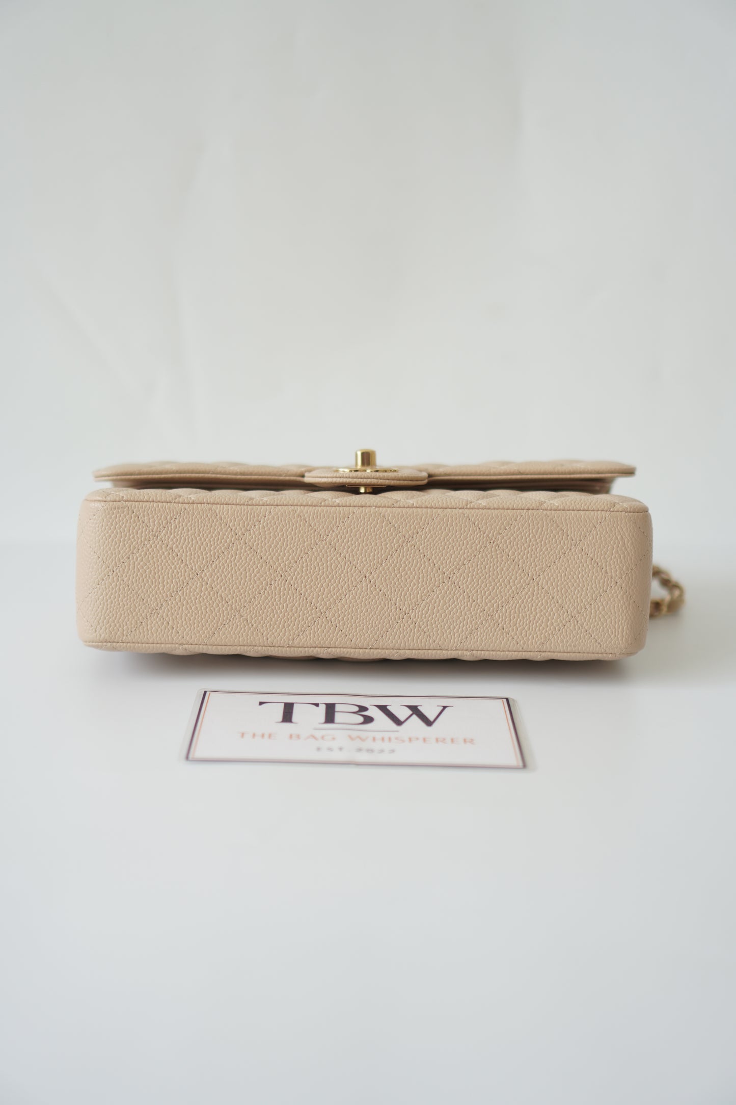 Classic Flap Medium – Beige Clair Caviar with Gold Hardware