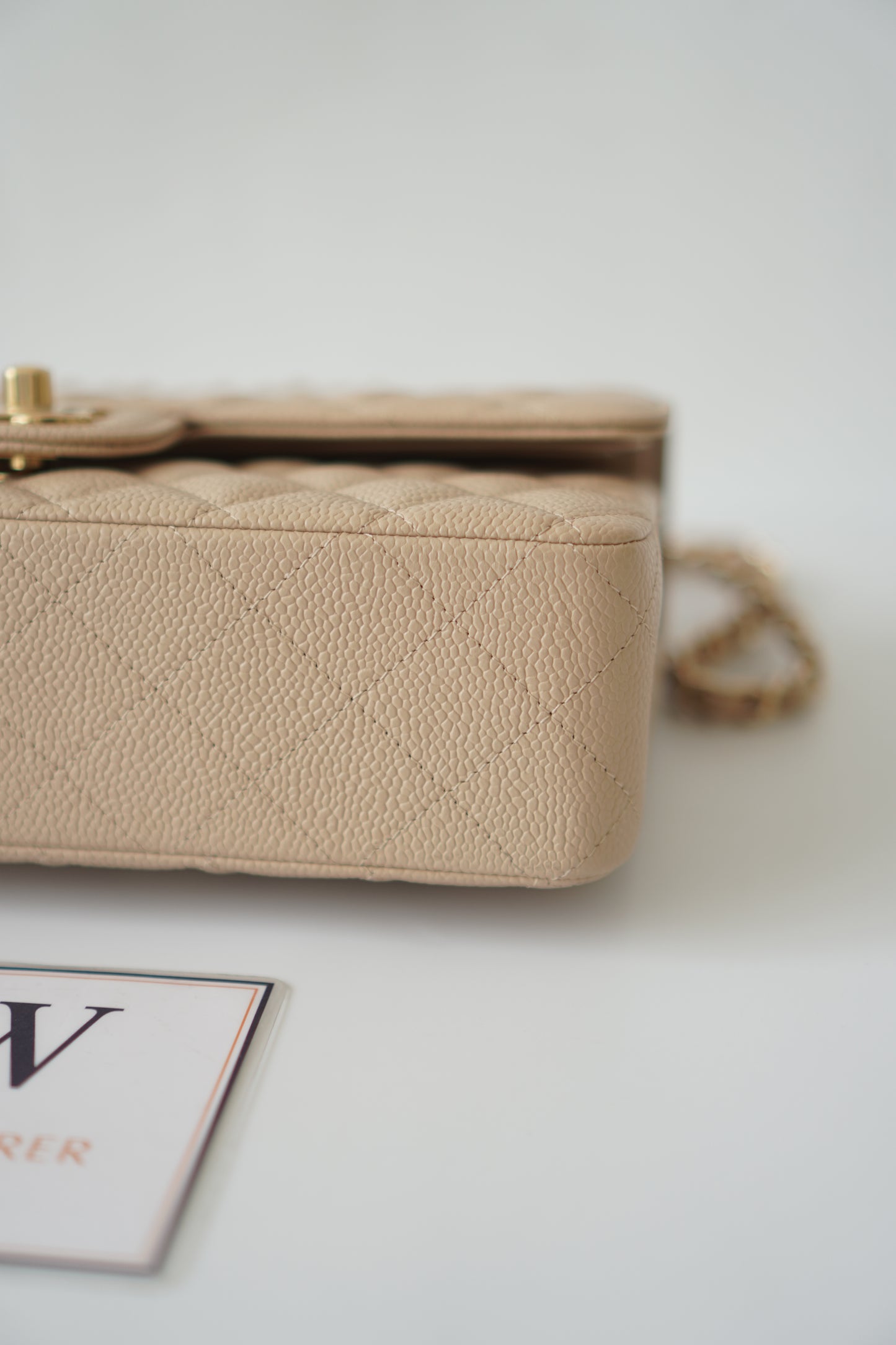 Classic Flap Medium – Beige Clair Caviar with Gold Hardware