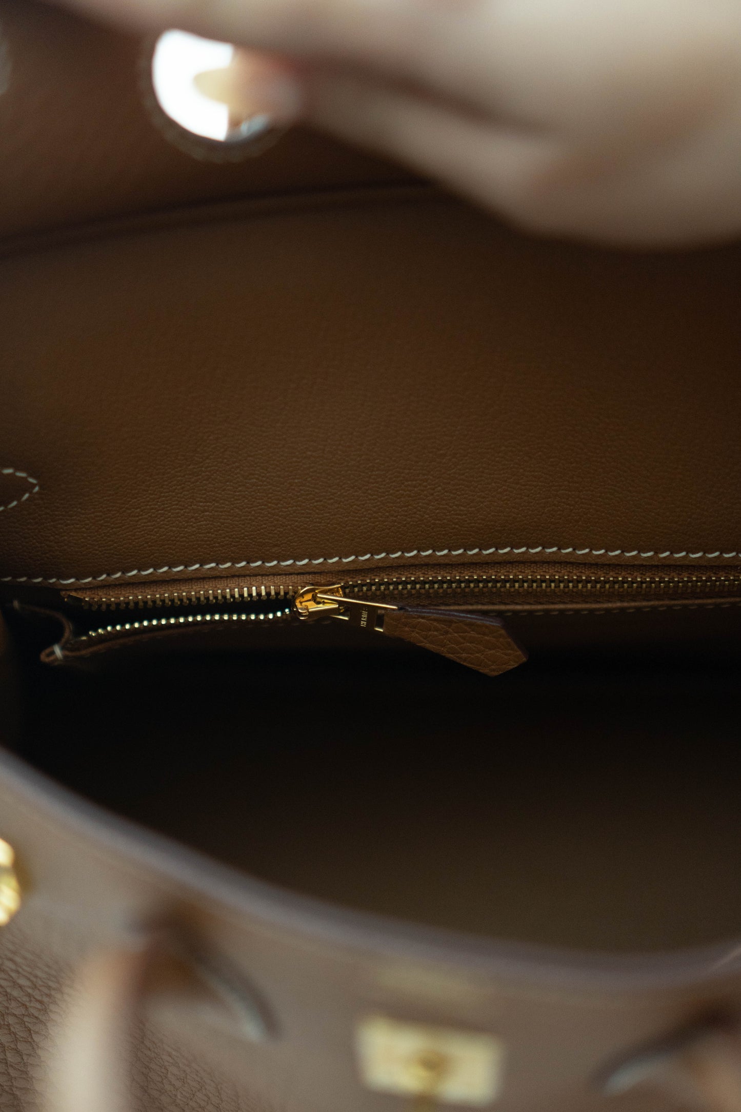 BK 30 in Fauve Barenia Faubourg leather with Palladium Hardware