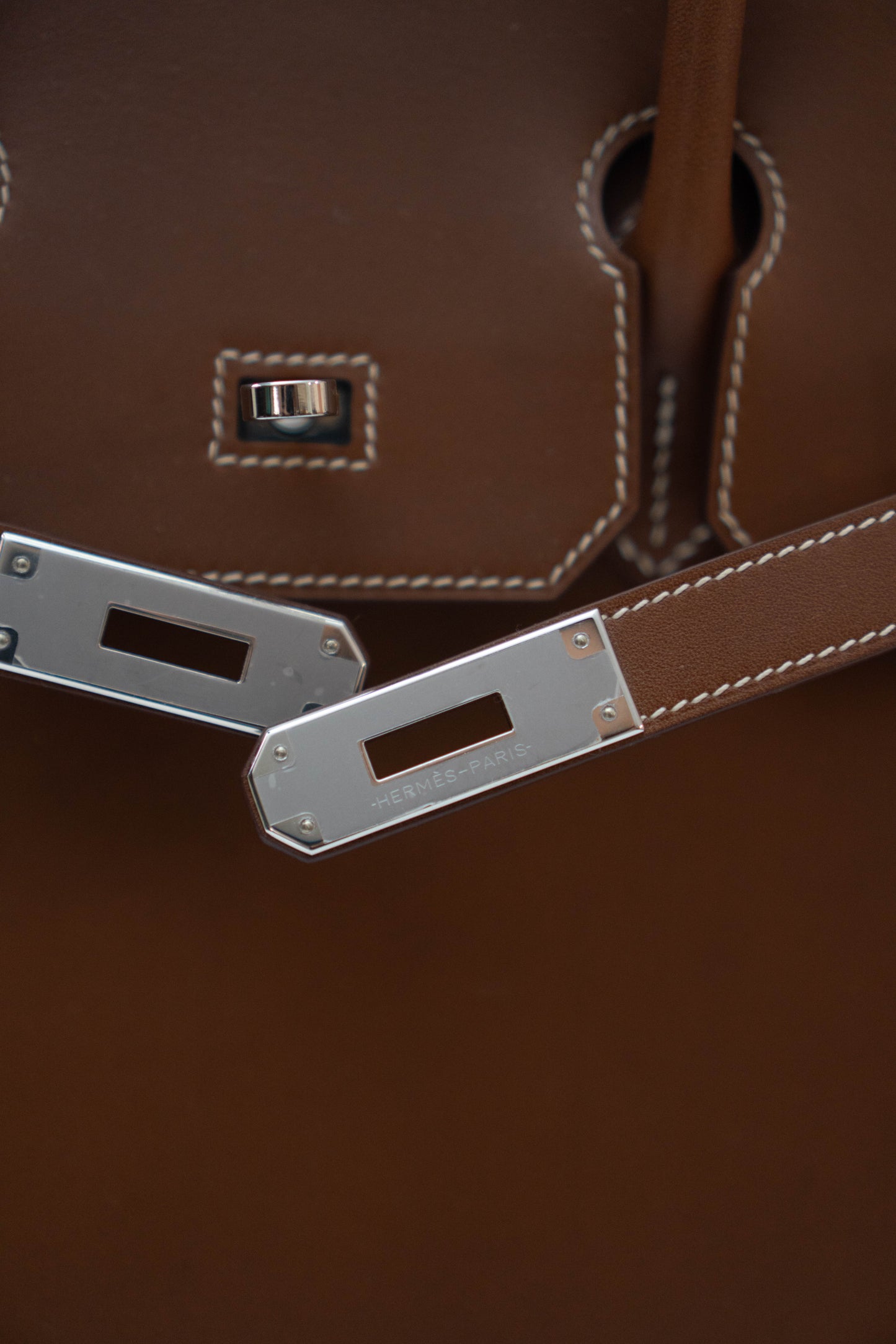 BK 30 in Fauve Barenia Faubourg leather with Palladium Hardware