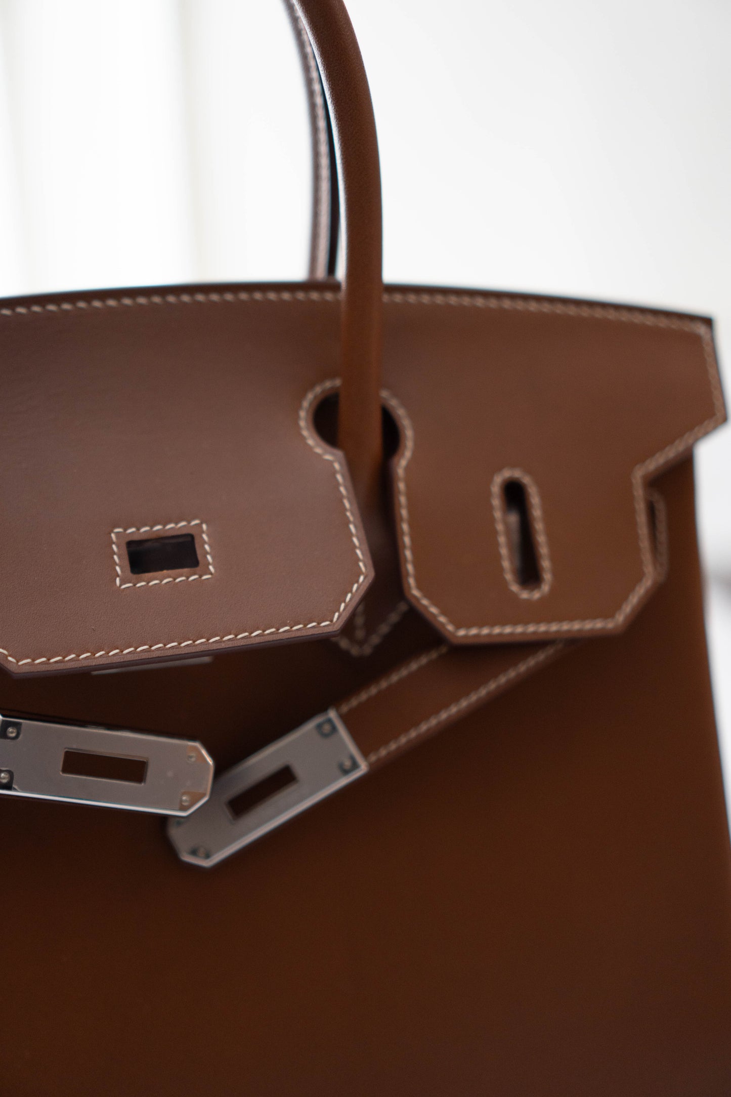 BK 30 in Fauve Barenia Faubourg leather with Palladium Hardware