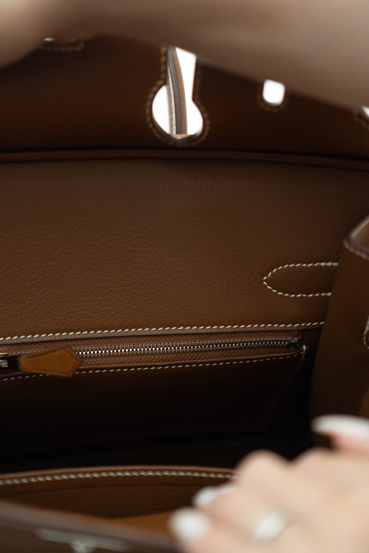 BK 30 in Fauve Barenia Faubourg leather with Palladium Hardware
