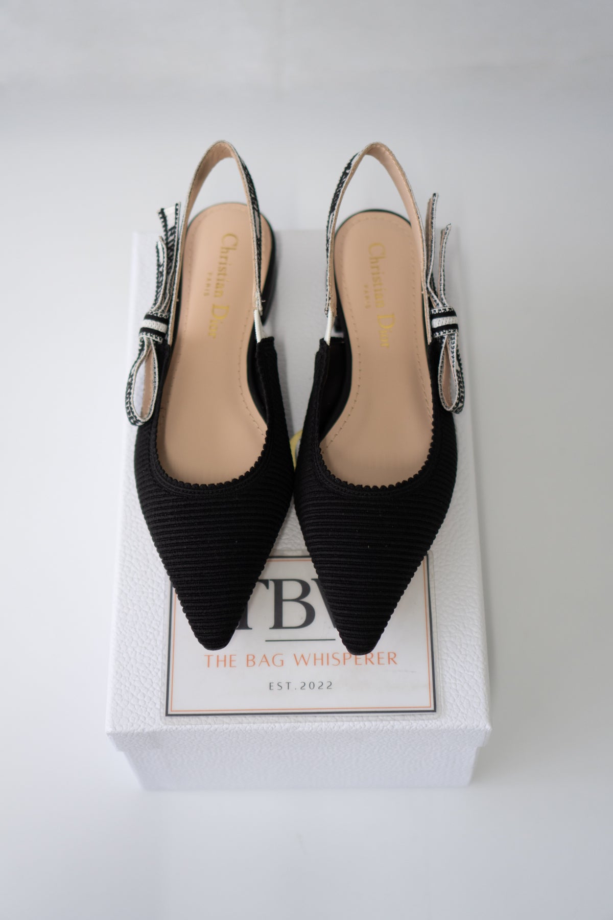 J'A Slingback Flat Ballerina – Black Technical Fabric