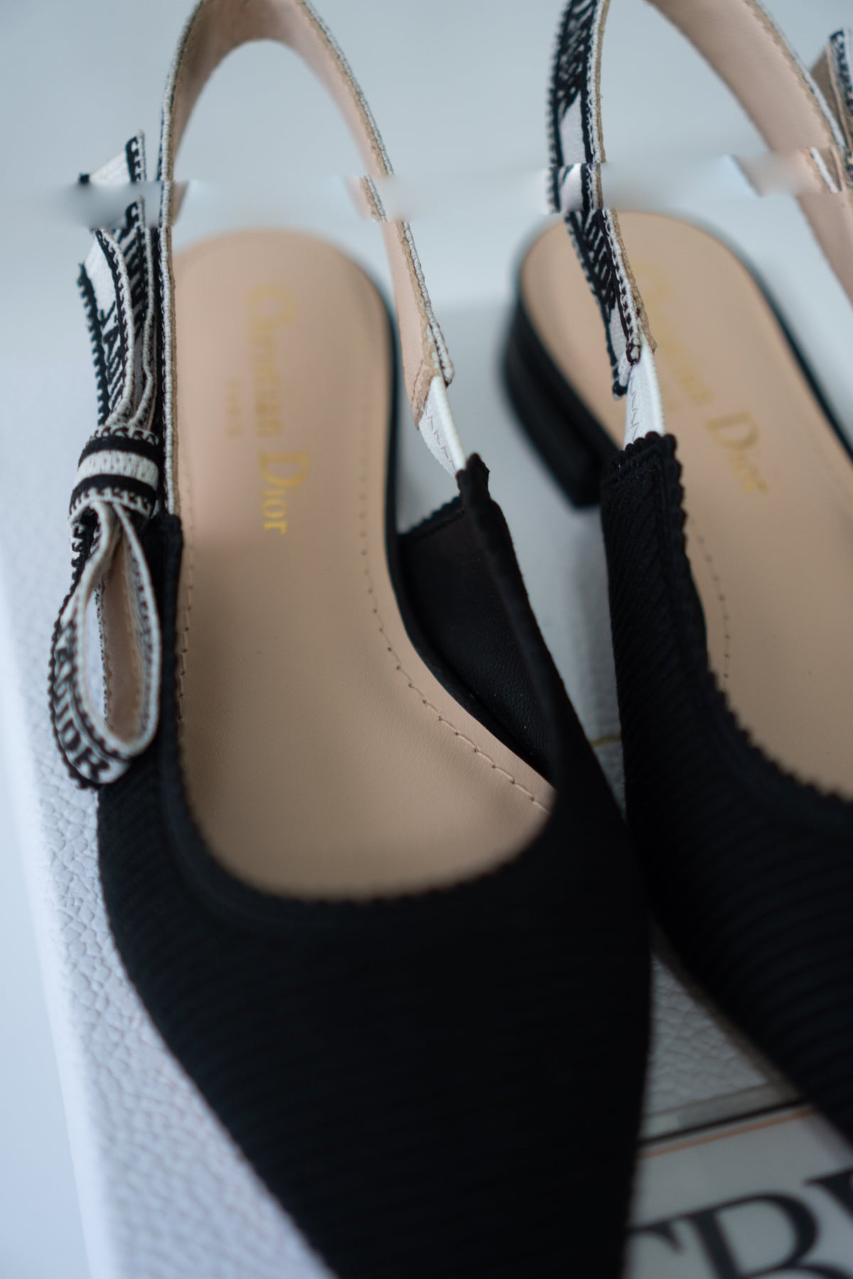 J'A Slingback Flat Ballerina – Black Technical Fabric