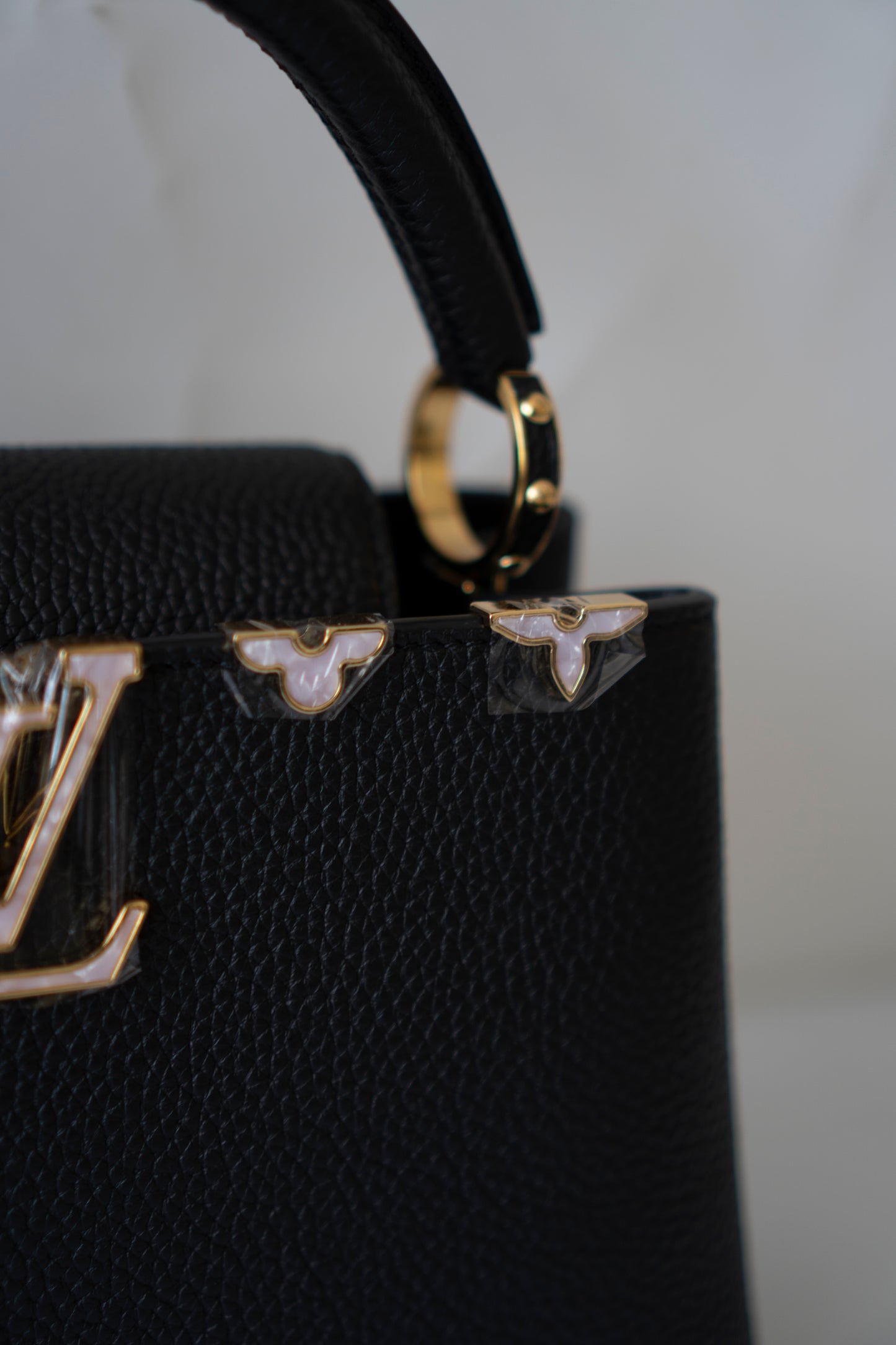 Capucines BB Flower Crown – Black Taurillon Leather