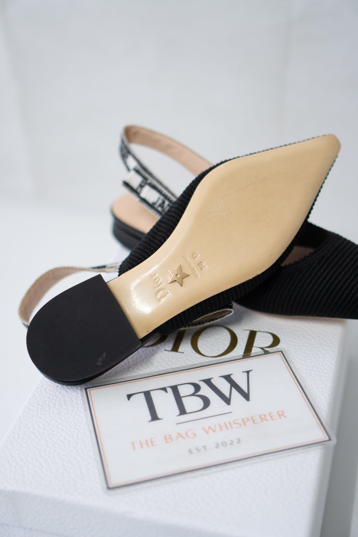 J'A Slingback Flat Ballerina – Black Technical Fabric