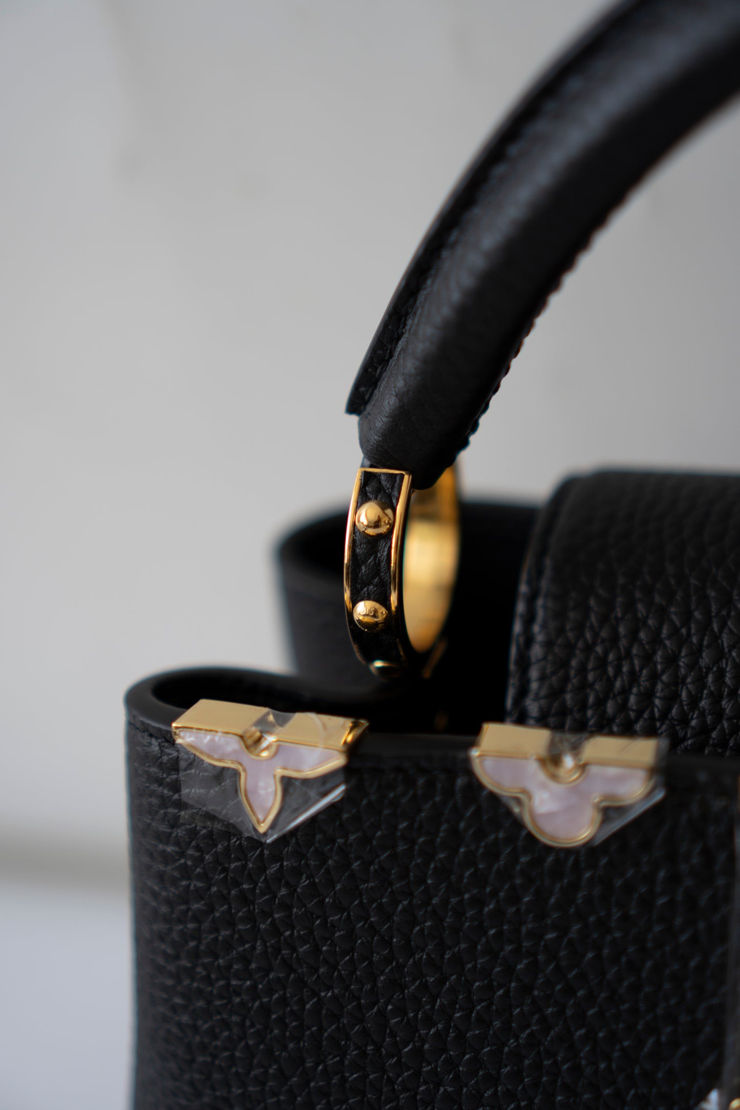 Capucines BB Flower Crown – Black Taurillon Leather