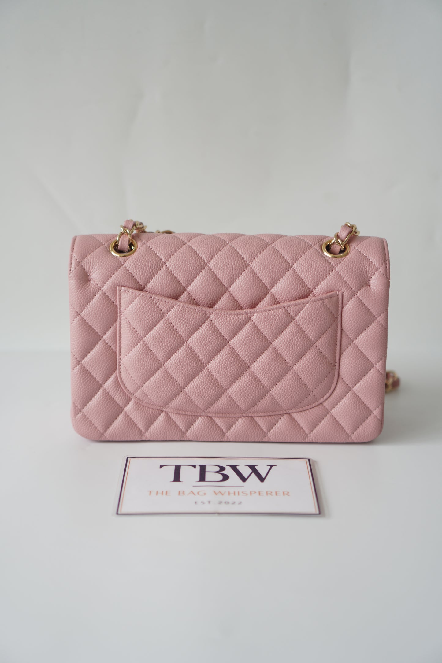 Classic Flap Small – Pink Caviar with Gold Hardware