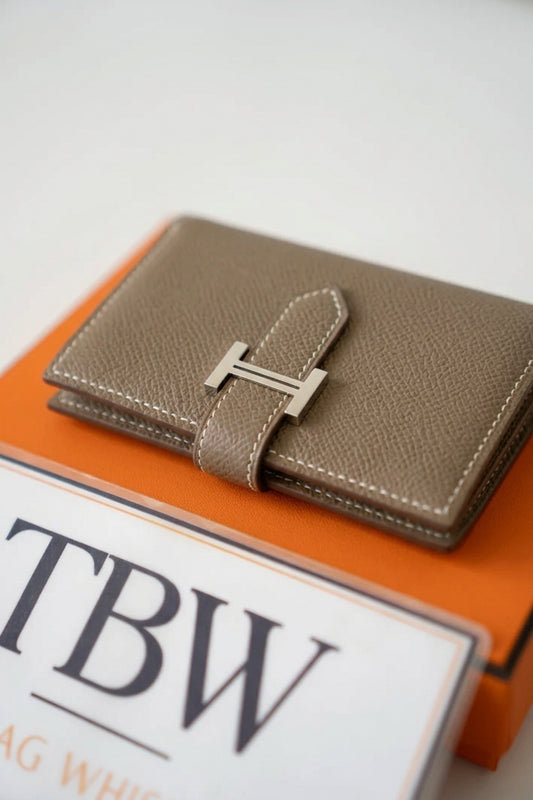 Bearn Card Wallet – Etoupe Epsom Leather with Palladium Hardware