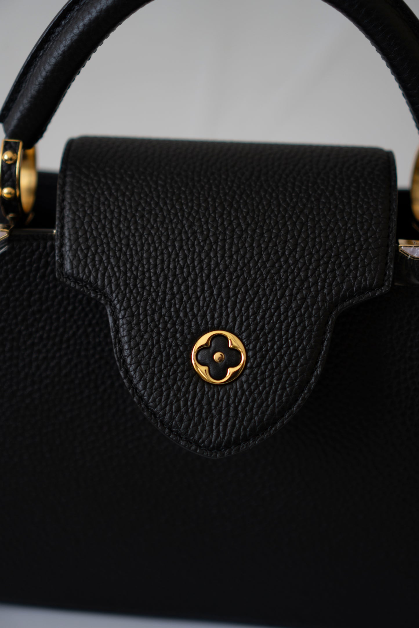 Capucines BB Flower Crown – Black Taurillon Leather