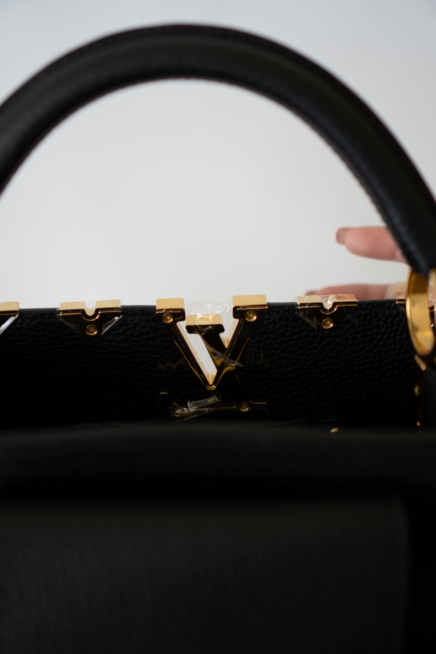 Capucines BB Flower Crown – Black Taurillon Leather